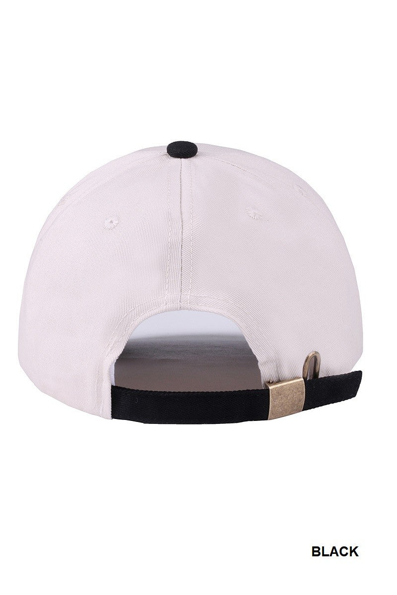 Mommin' Two Tone Canvas Cotton Cap Black