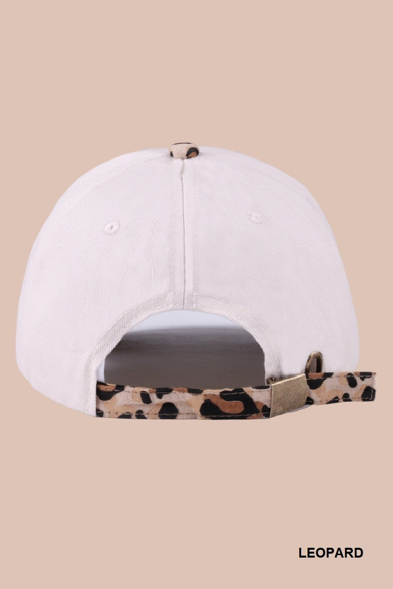 Mommin' Two Tone Canvas Cotton Cap Leopard