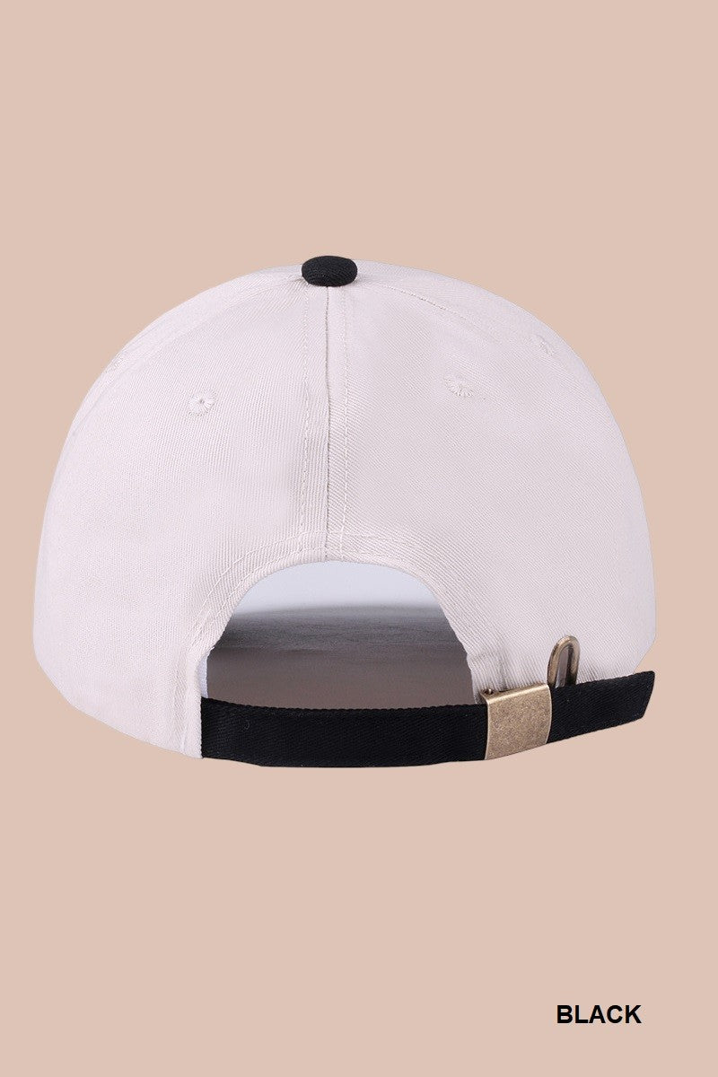 Mommin' Two Tone Canvas Cotton Cap Black