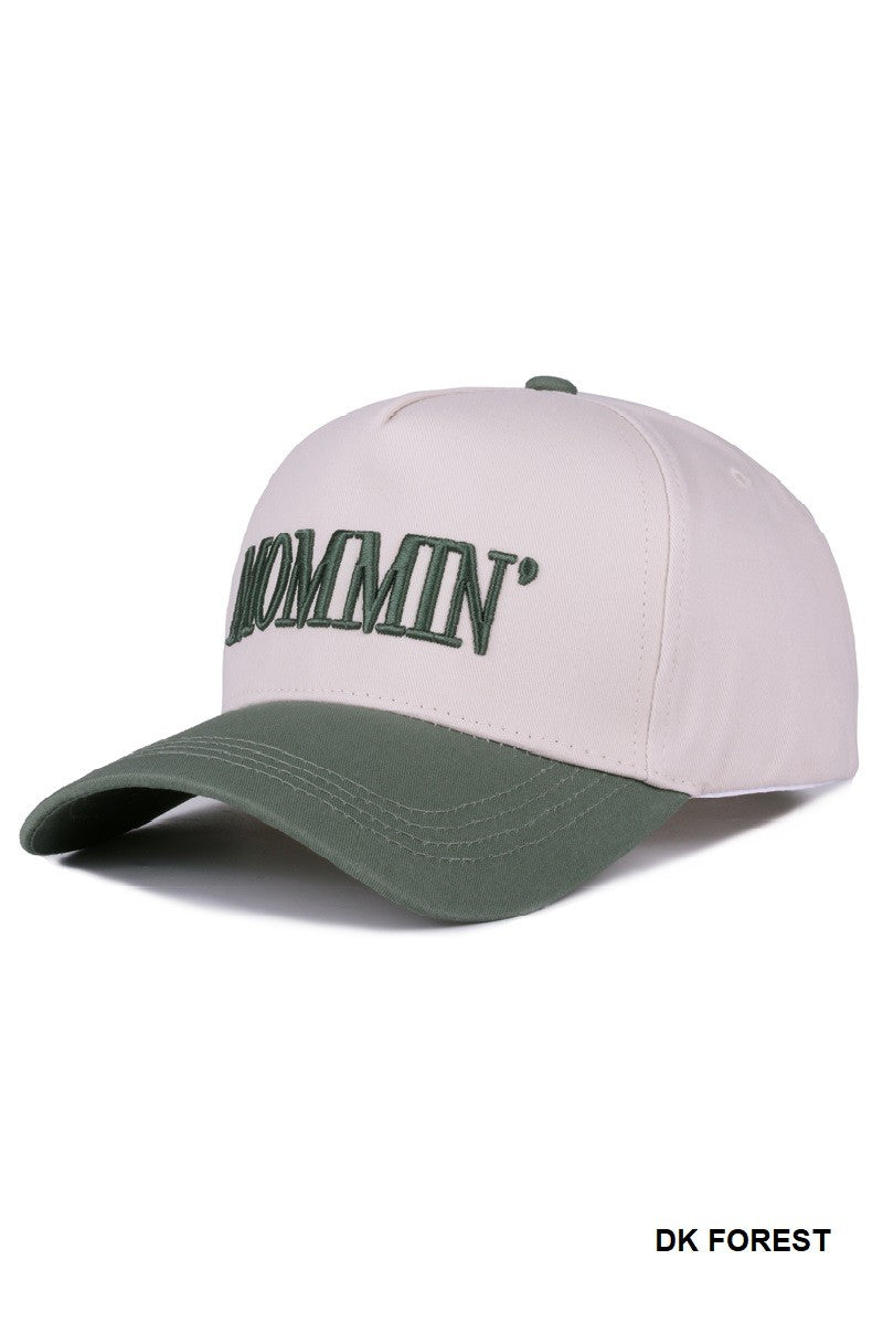 Mommin' Two Tone Canvas Cotton Cap Forest