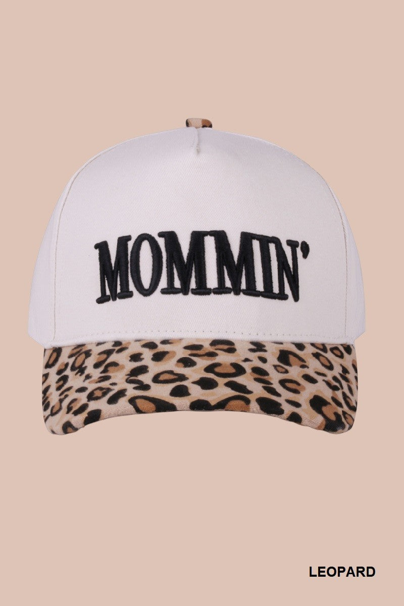 Mommin' Two Tone Canvas Cotton Cap Leopard