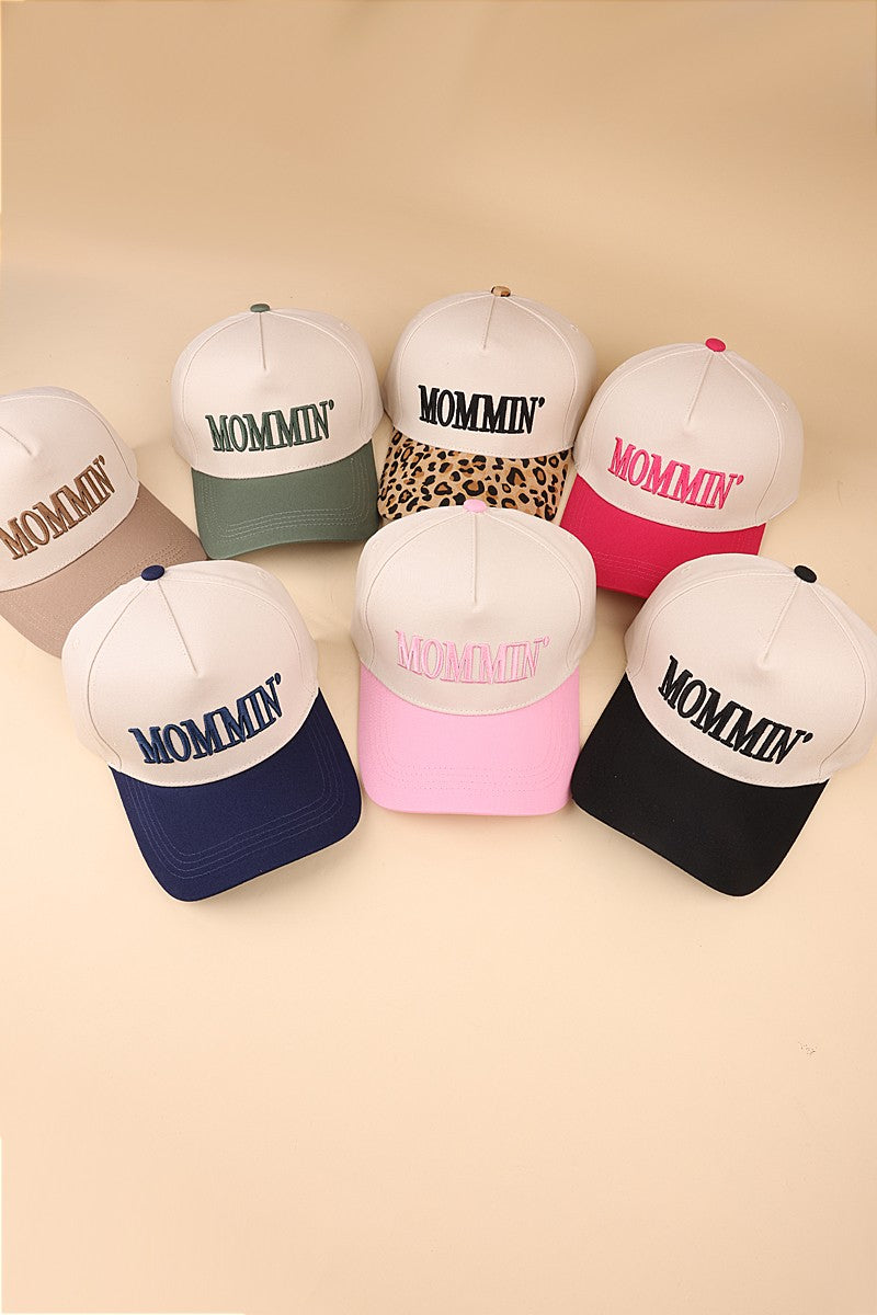 Mommin' Two Tone Canvas Cotton Cap Forest
