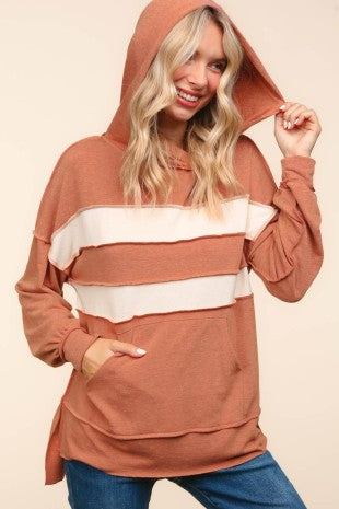 Hoodie Pullover Top W/kangaroo Pocket Charcoal