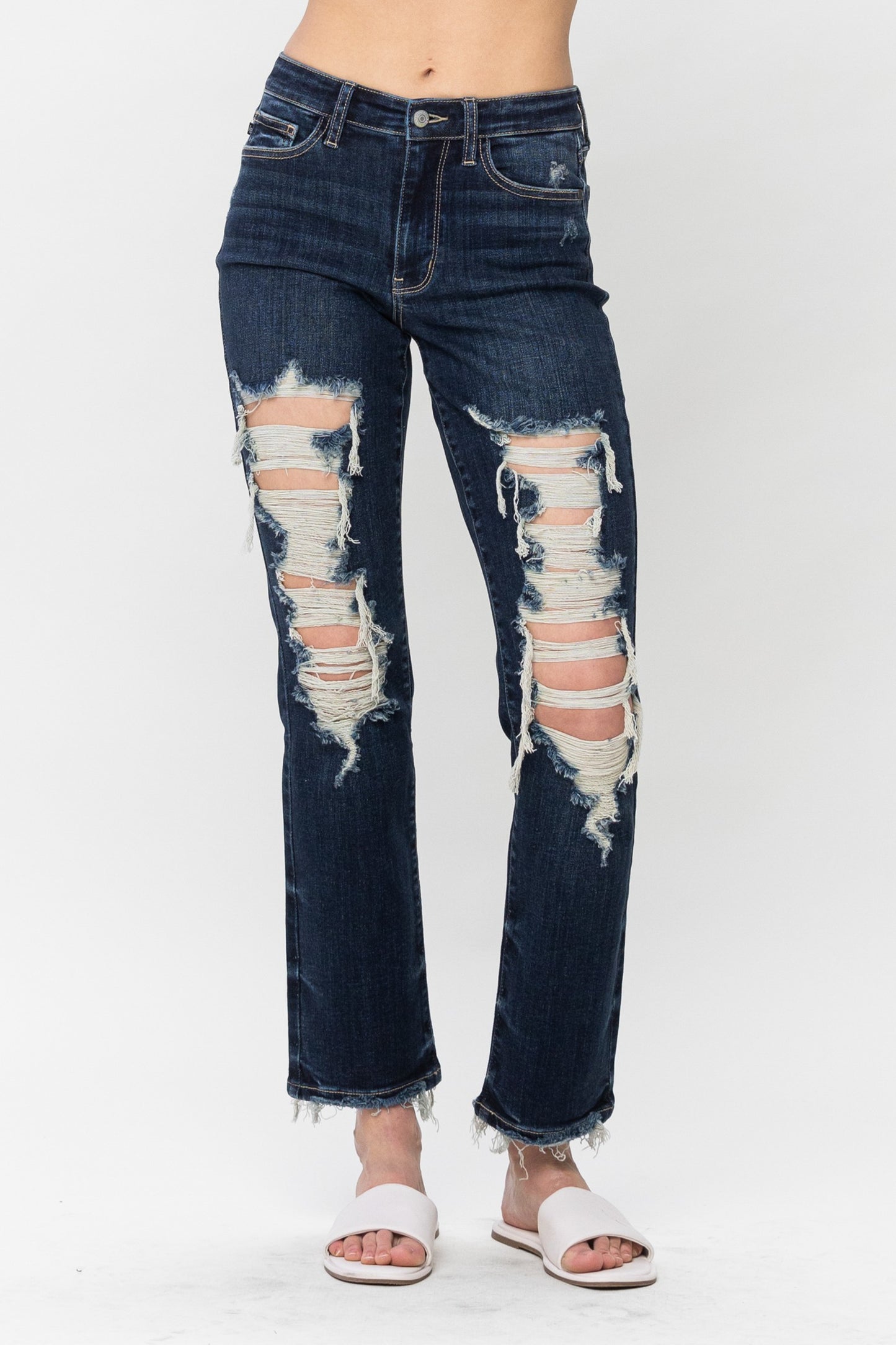 Judy Blue MR Heavy Destroy Straight Leg