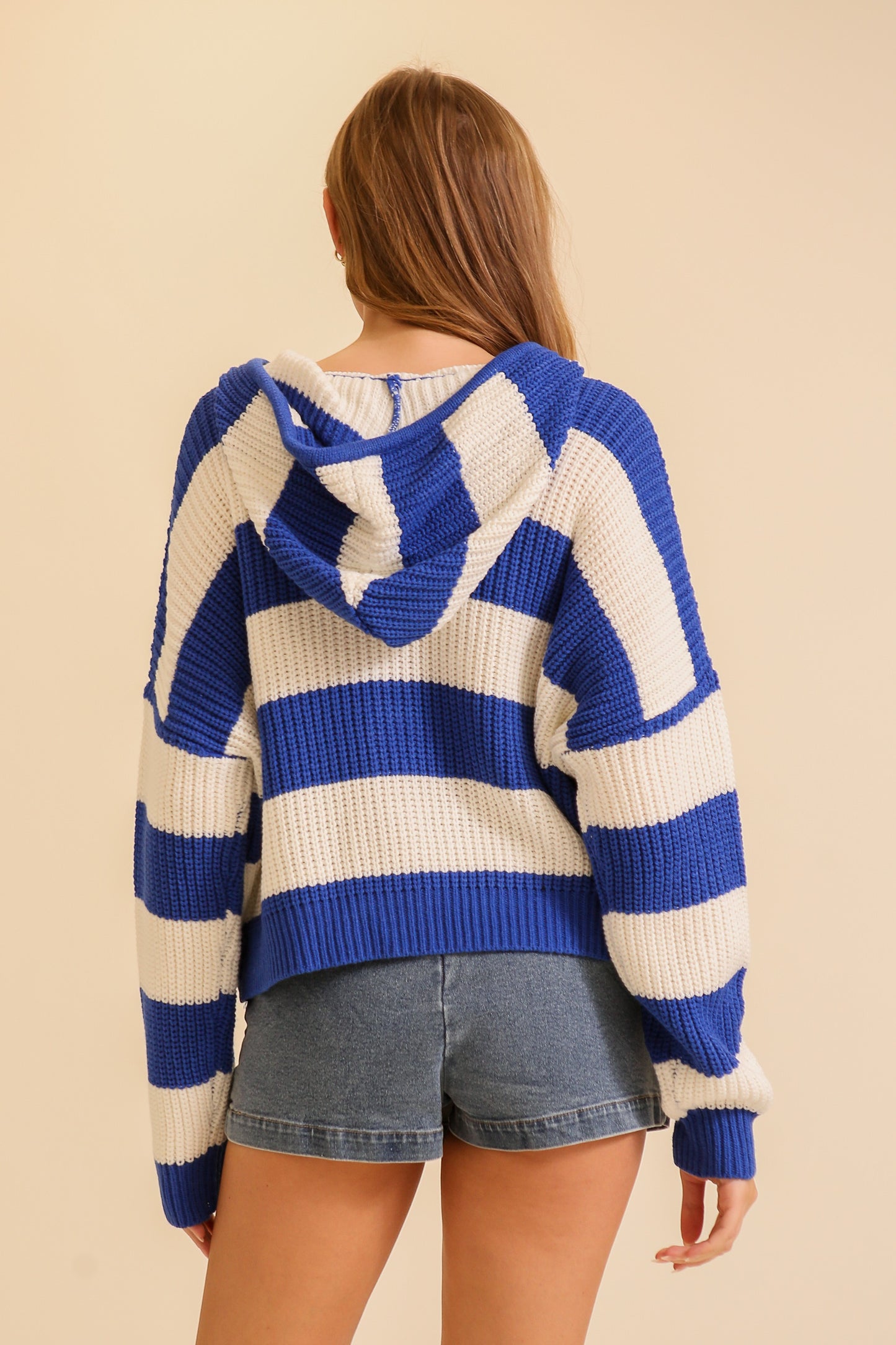 Zip Up Cable Knit Hoodie