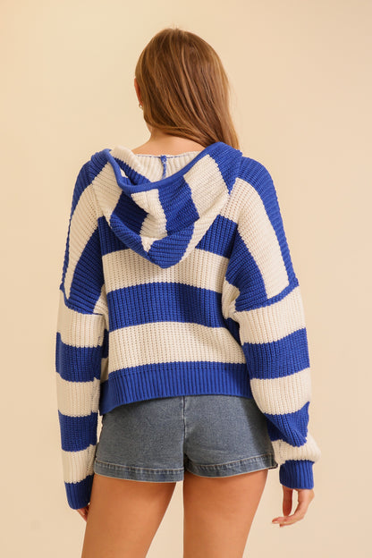 Zip Up Cable Knit Hoodie