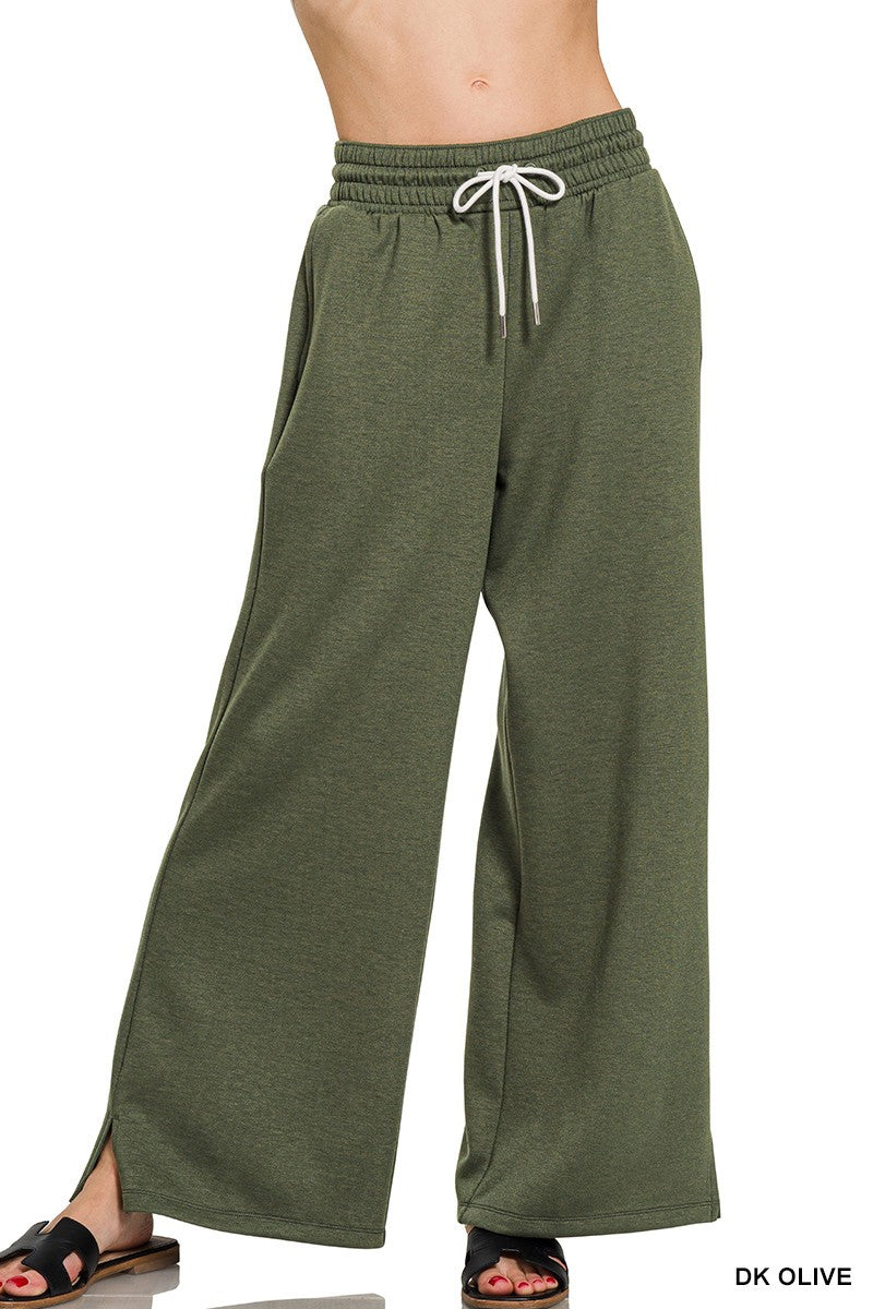 Scuba Drawstring Pants Dk Olive