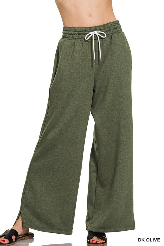 Scuba Drawstring Pants Dk Olive