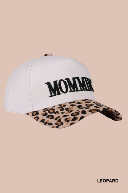 Mommin' Two Tone Canvas Cotton Cap Leopard