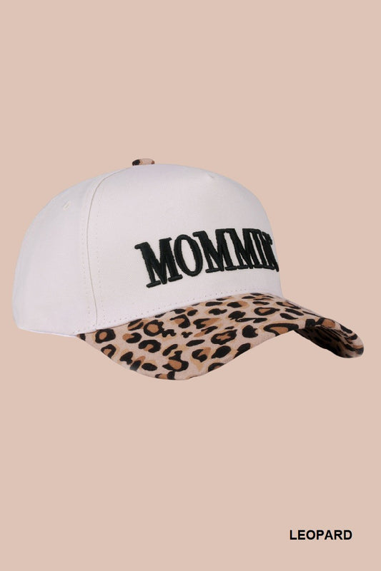 Mommin' Two Tone Canvas Cotton Cap Leopard