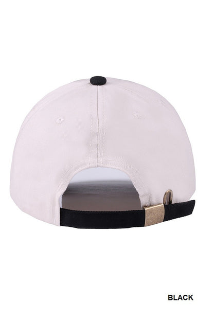 Mommin' Two Tone Canvas Cotton Cap Black