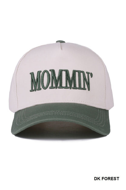 Mommin' Two Tone Canvas Cotton Cap Forest