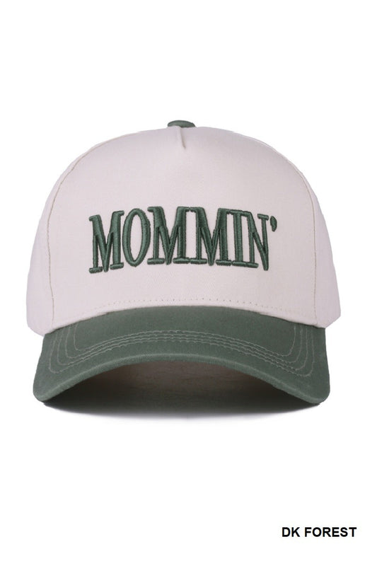 Mommin' Two Tone Canvas Cotton Cap Forest