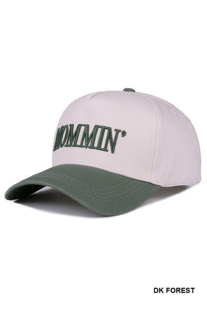 Mommin' Two Tone Canvas Cotton Cap Forest