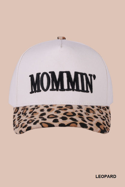 Mommin' Two Tone Canvas Cotton Cap Leopard