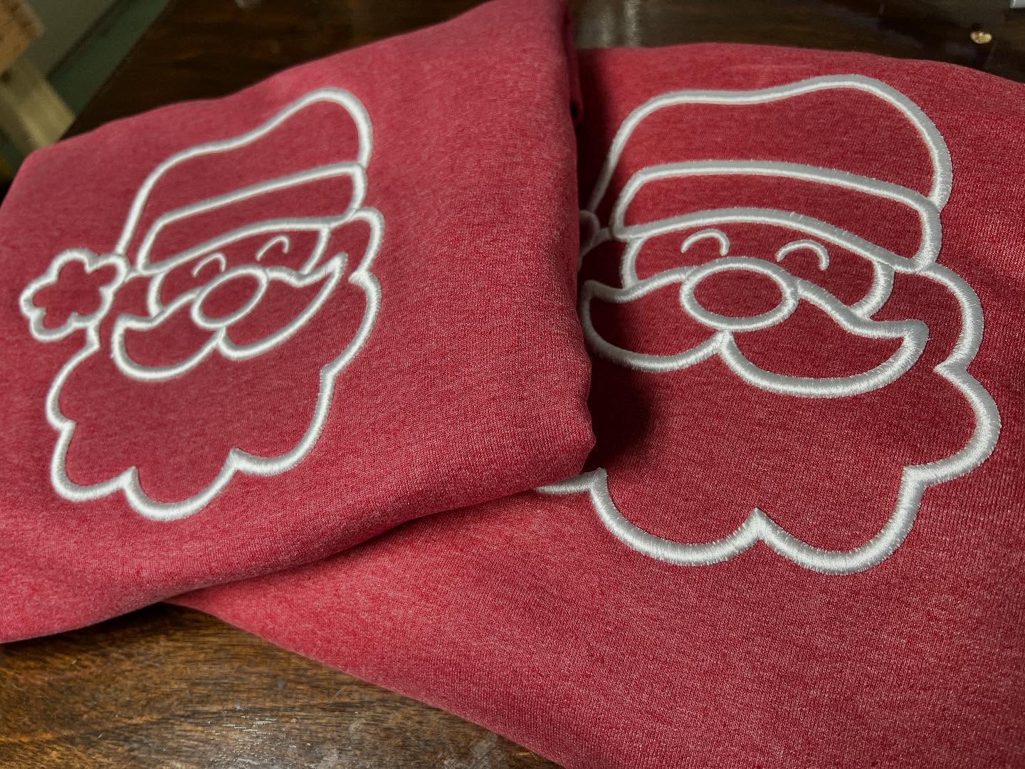 Puffy Santa Embroidered Crewneck