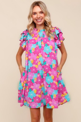 Tunic Knee Length Woven Dress W/ Side Pockets (PREORDER)