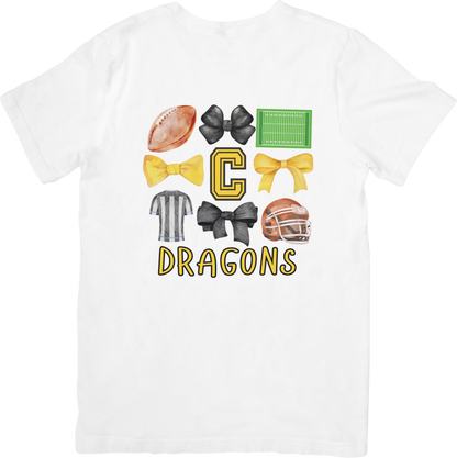 Exclusive Chico Dragons Football Bow Coquette T-Shirt