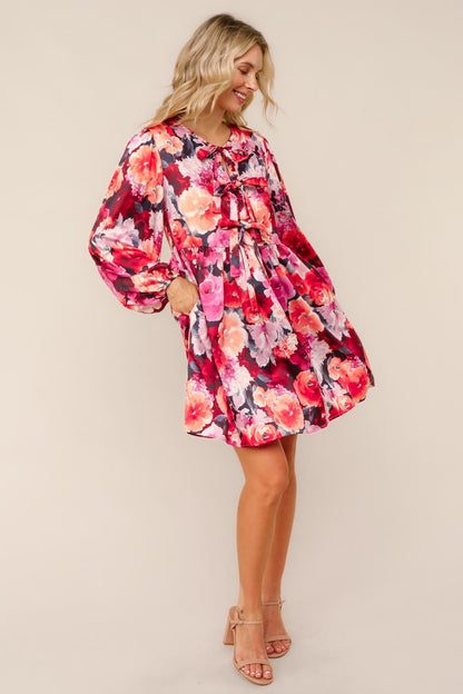 Dull Satin Babydoll Mini Dress W/side Pockets (PREORDER)