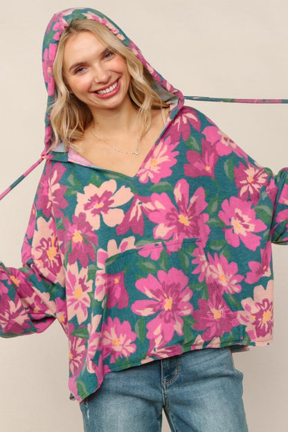Loose Fit Top W/ Hoodie And Kangaroo Pocket (PREORDER)