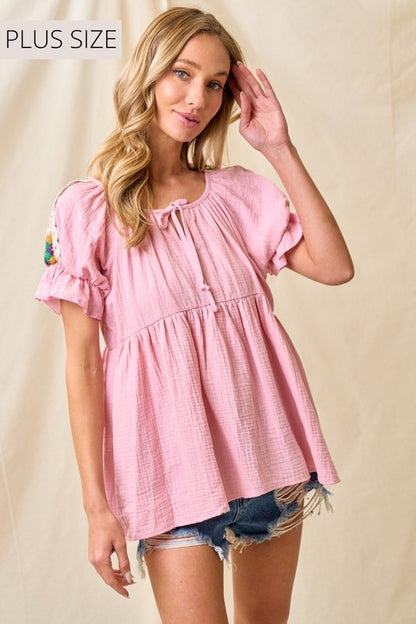 Plus Size Rominas patch work blouse