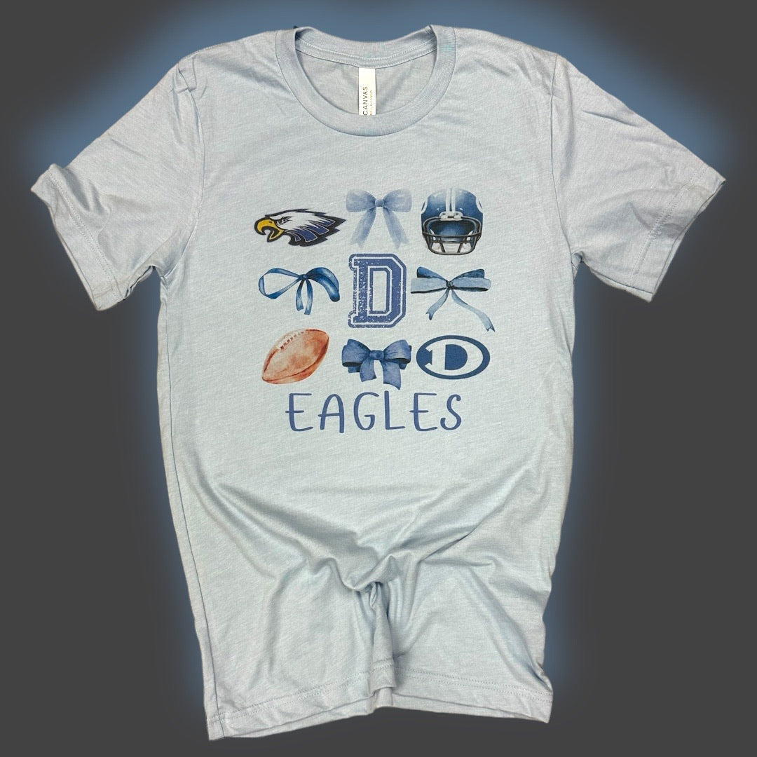 Exclusive Decatur Eagles Football Helmet Bow Coquette T-Shirt