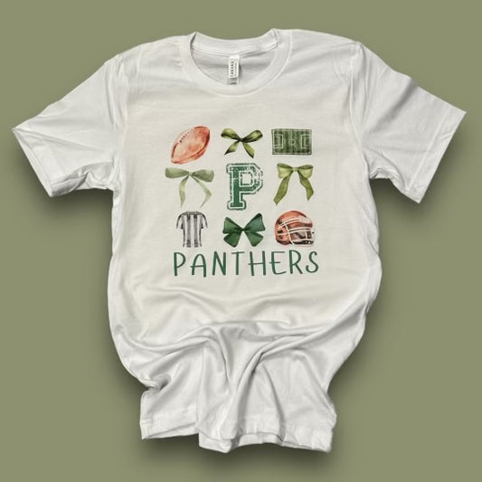 Exclusive Paradise Panthers Football Bow Coquette T-Shirt