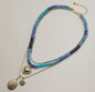 Layered Beaded and pendant Necklace Set - Blue