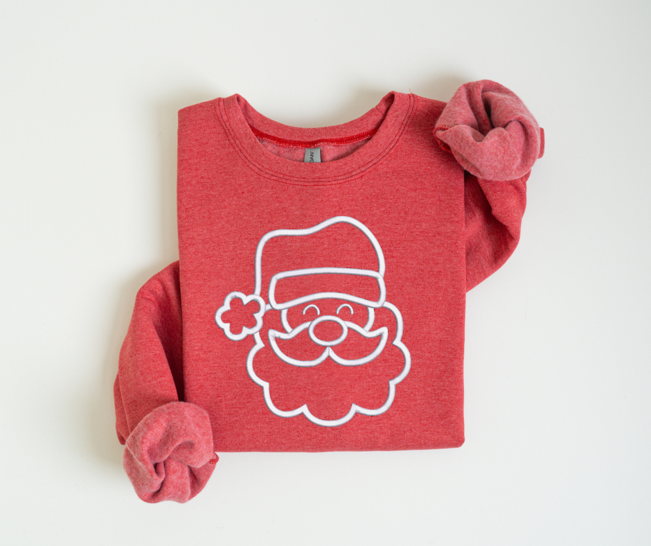 Puffy Santa Embroidered Crewneck