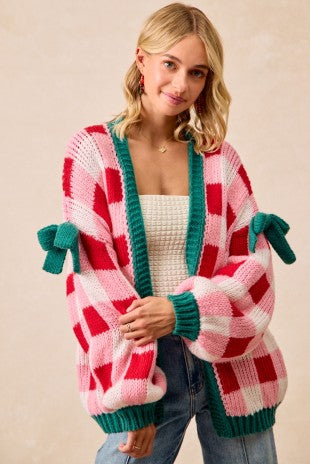 Christmas Theme Open Front Sweater Cardigan (PREORDER)