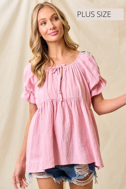Plus Size Rominas patch work blouse