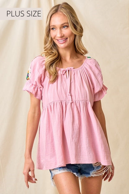Plus Size Rominas patch work blouse